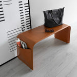 SHAPE Klupa presvučena kožom s džepovima za časopise