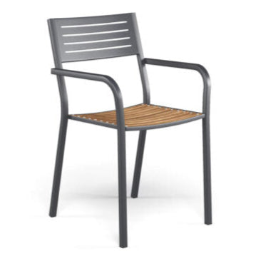 SEGNO Outdoor armchair with teak seat