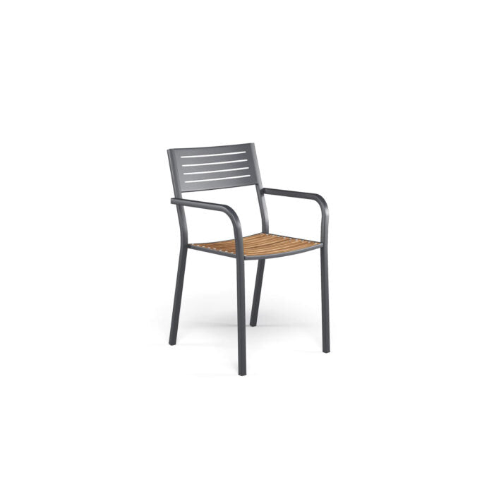 SEGNO Outdoor armchair with teak seat