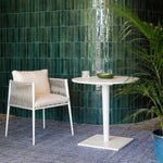 LUCE Small armchair in aluminium white