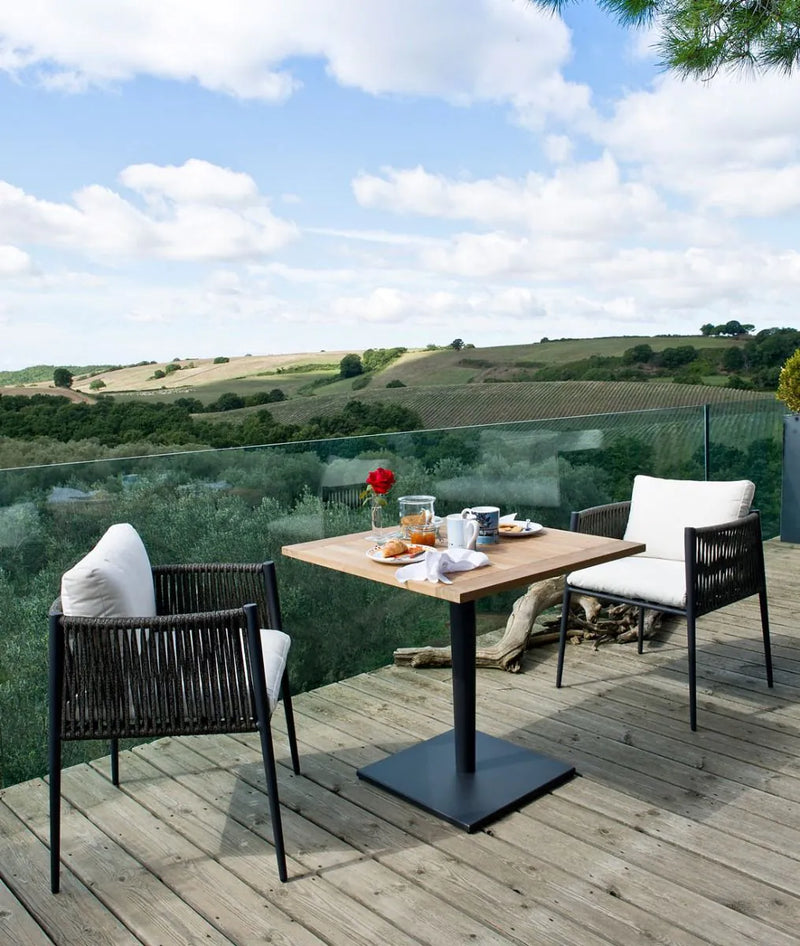 LUCE Small armchair in aluminium graphite