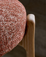 GRANITE Chenille armchair with solid ash wood legs