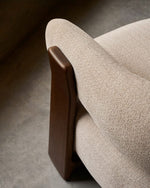 GRANITE Chenille armchair with solid ash wood legs