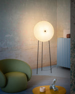 RIFICOLONA FLOOR Podna svjetiljka s abažurom i crnim metalnim postoljem