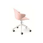 SAINT TROPEZ Swivelling plastic chair adjustable in height with aluminum base on casters