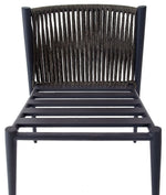 LUCE Chair in graphite with aluminium seat and rope backrest