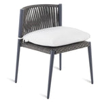 LUCE stackable chair in graphite aluminium and rope