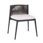 LUCE Chair in graphite with aluminium seat and rope backrest