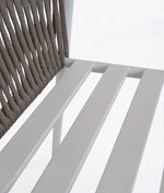 LUCE Chair in white with aluminium seat and rope backrest