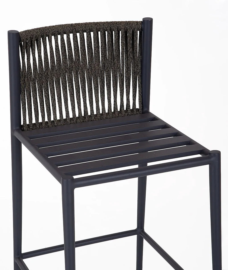 LUCE Stolica u grafitu s aluminijskim sjedalom i naslonom od užeta