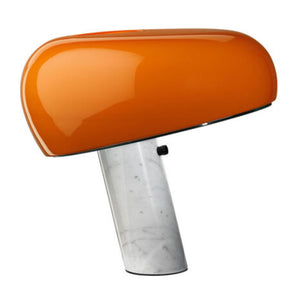 SNOOPY Stolna lampa s podnožjem od bijelog Carrara mramora, narančasta