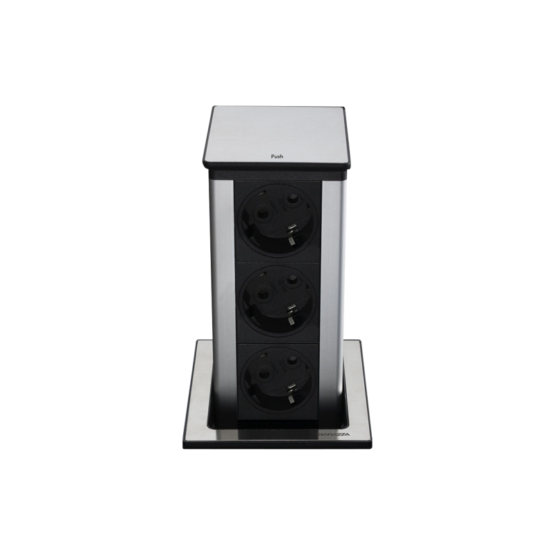 Square extractable power socket tower