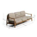 ELUNDA 3-seater outdoor sofa in solid teak wood FSC 100%, 215cm