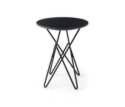 STELLAR Coffee table with round top and metal base, d40 cm