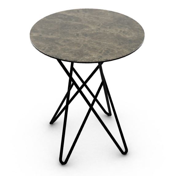 STELLAR Stolić s okruglom pločom i metalnom bazom, d40 cm