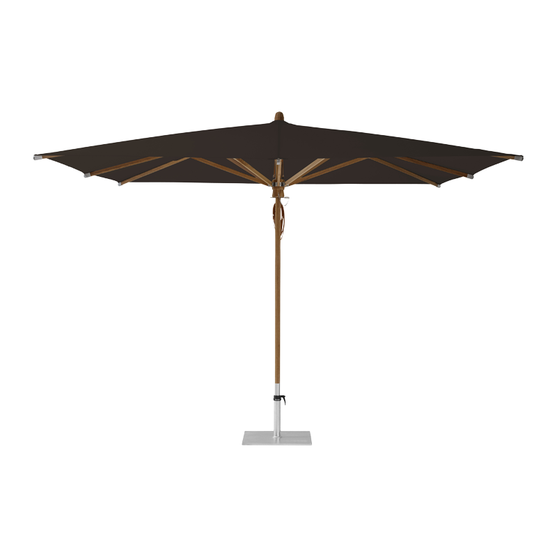 TEAKWOOD Parasol with protective cover, 330 x 330 cm