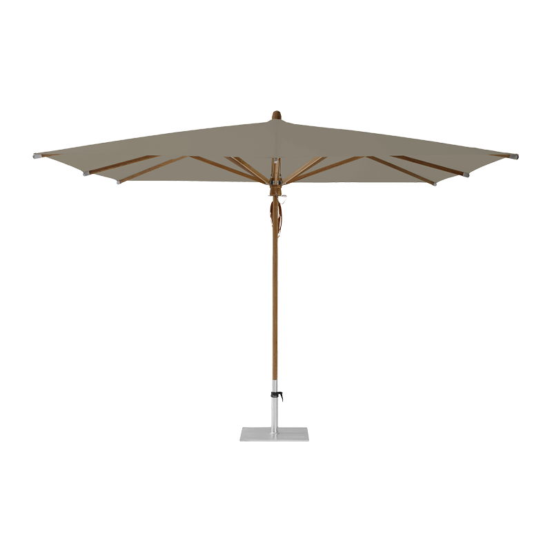 TEAKWOOD Parasol with protective cover, 330 x 330 cm