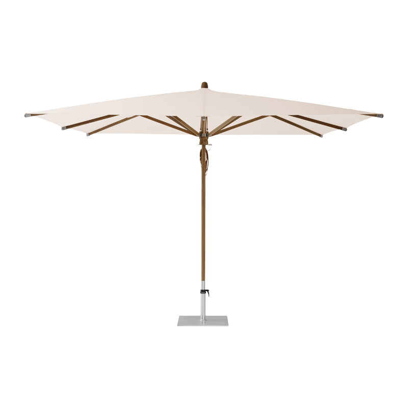 TEAKWOOD Parasol with protective cover, 330 x 330 cm