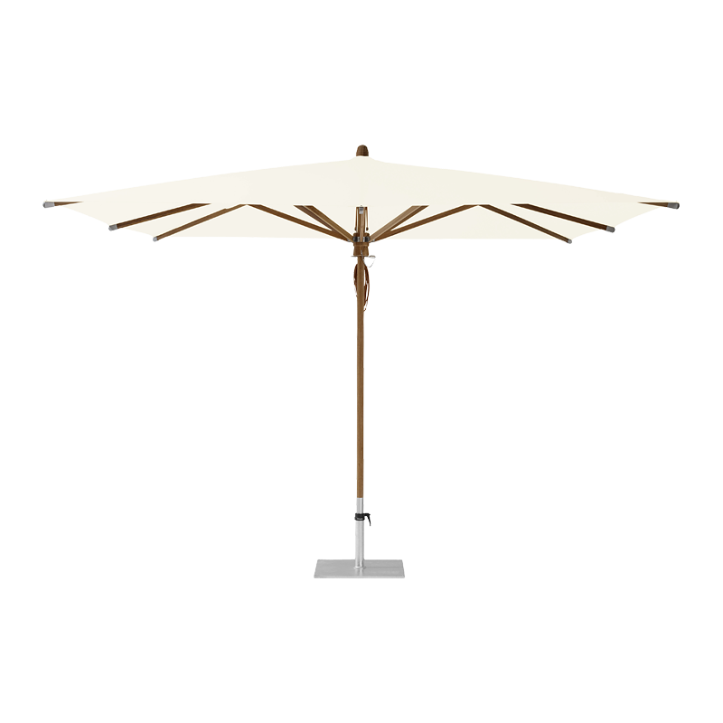 TEAKWOOD Parasol with protective cover, 330 x 330 cm