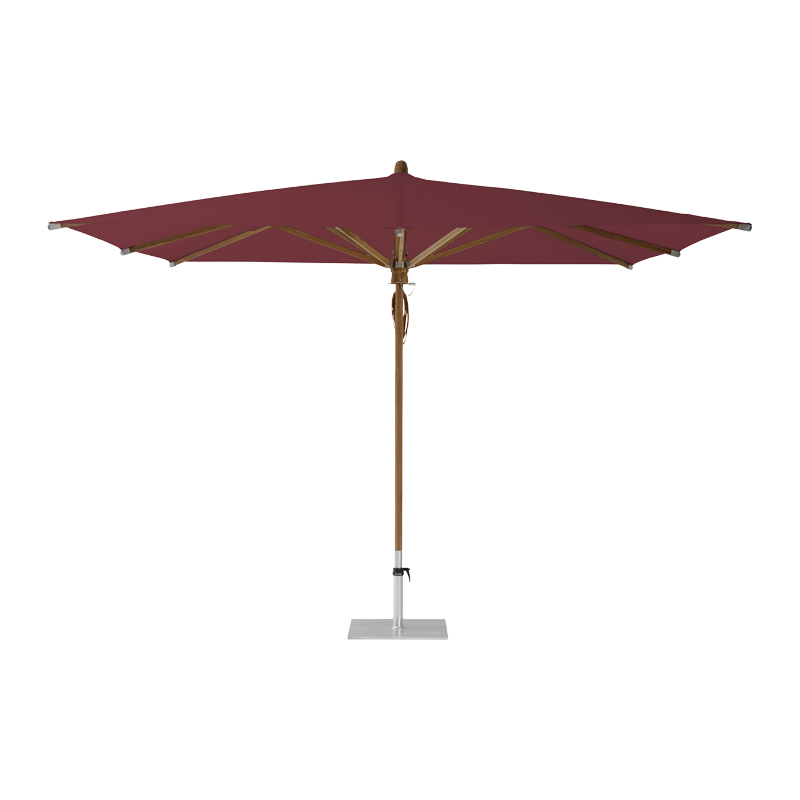 TEAKWOOD Parasol with protective cover, 330 x 330 cm