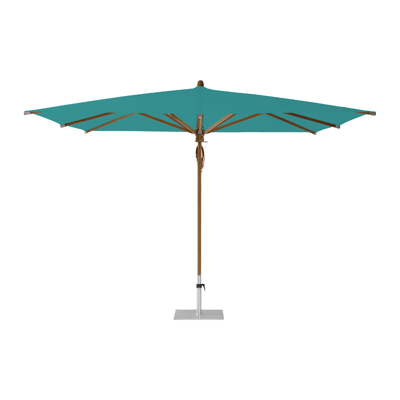 TEAKWOOD Parasol with protective cover, 330 x 330 cm