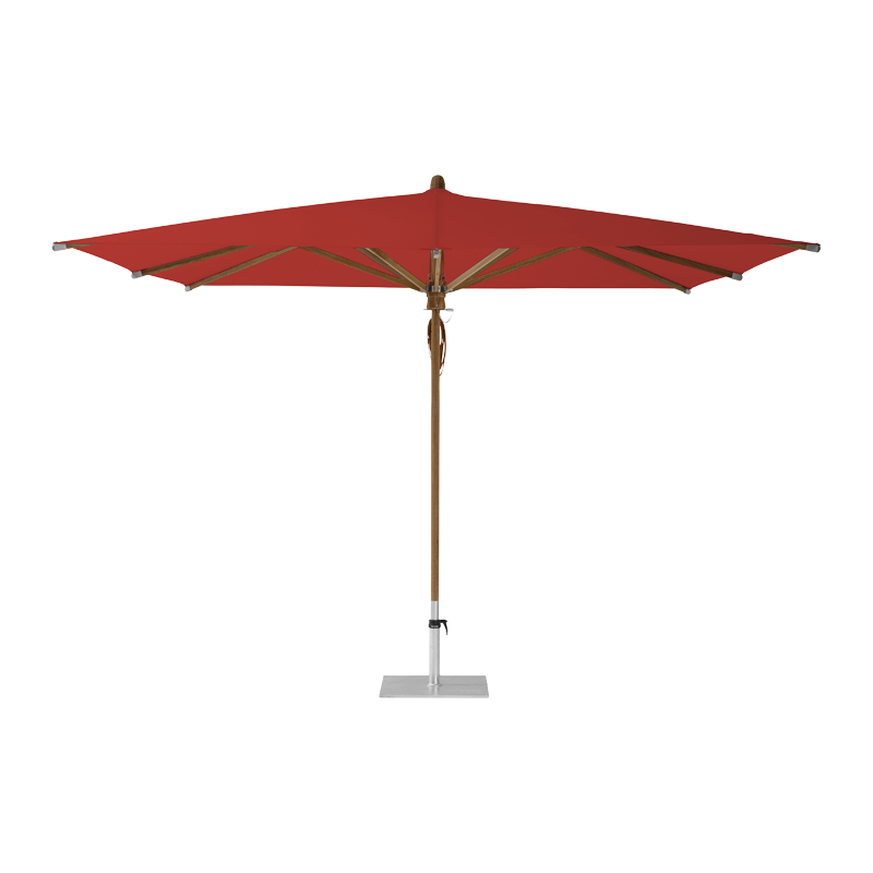 TEAKWOOD Parasol with protective cover, 330 x 330 cm