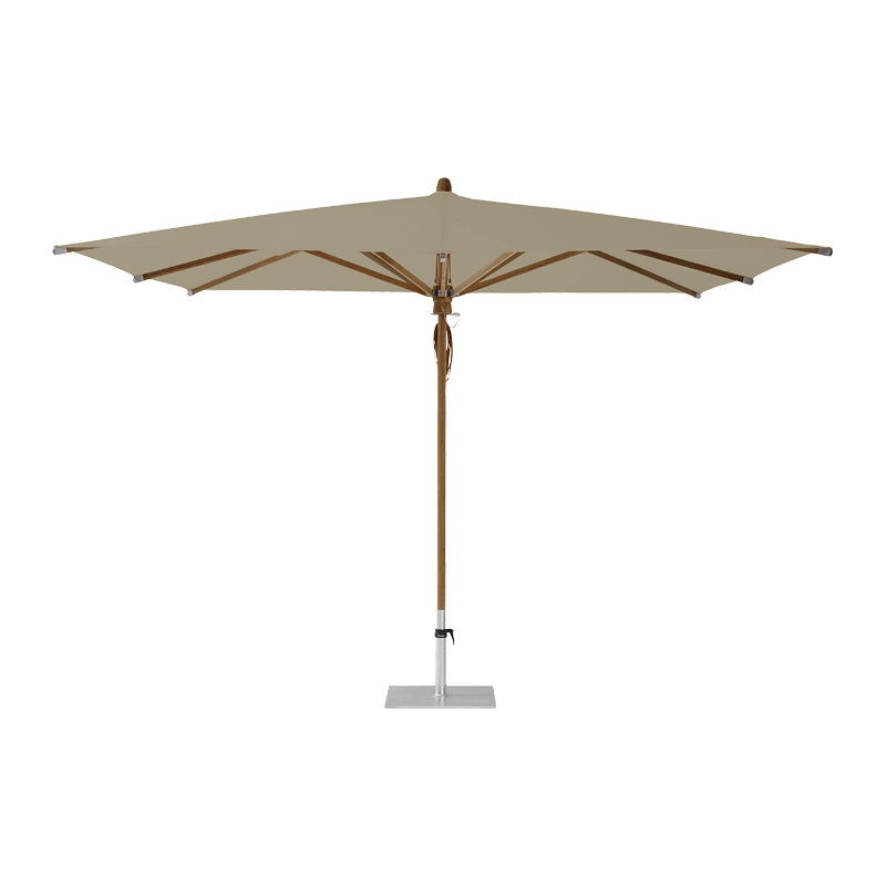 TEAKWOOD Parasol with protective cover, 330 x 330 cm