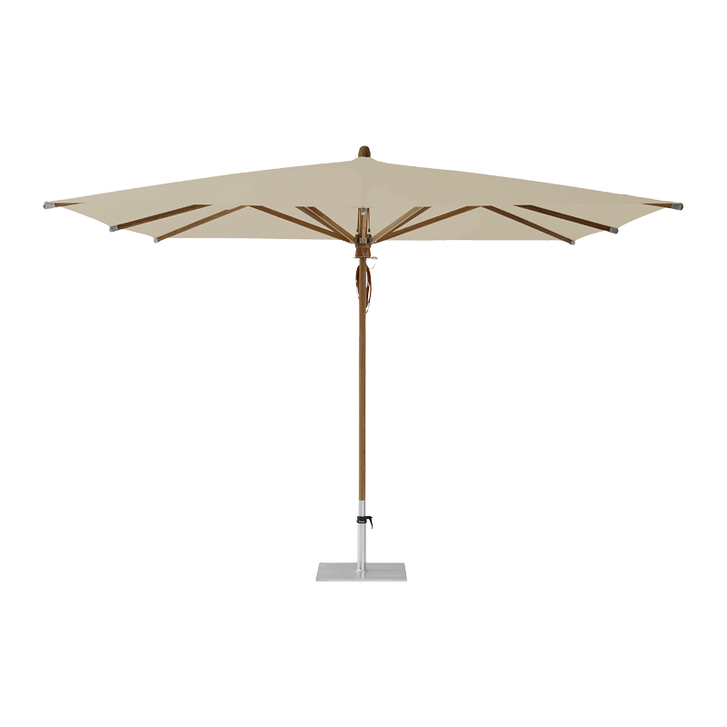 TEAKWOOD Parasol with protective cover, 330 x 330 cm