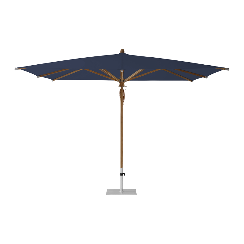 TEAKWOOD Parasol with protective cover, 330 x 330 cm