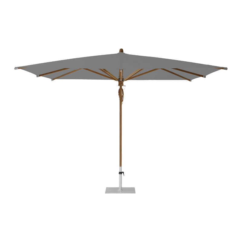 TEAKWOOD Parasol with protective cover, 330 x 330 cm