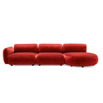 GINZA 2-seater sofa with round chaise longue