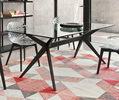 KENT Glass dining table 160cm