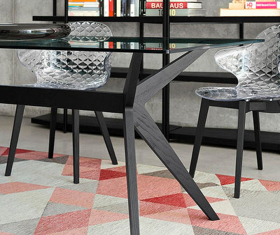 KENT Glass dining table 160cm