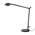Black adjustable desk lamp on a white background
